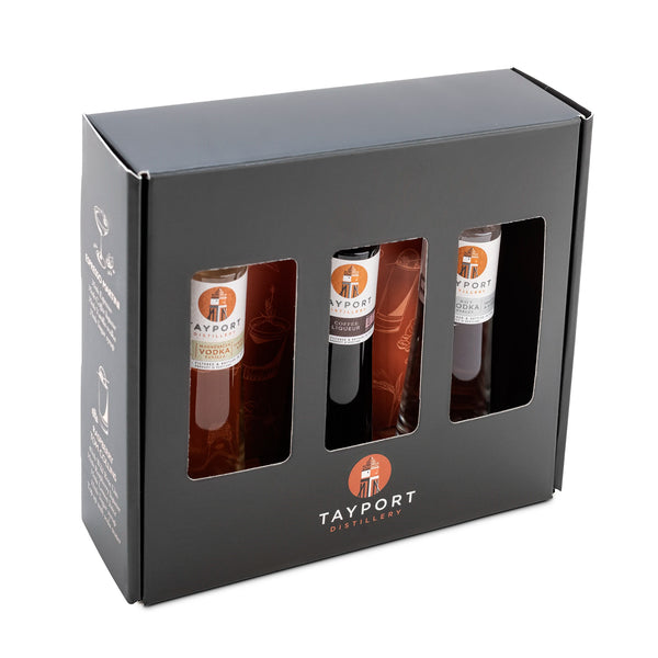 Miniature gin, vodka, and liqueur gift set from Tayport Distillery