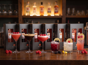 Tayport Distillery gift boxes, each with a 20cl gin or vodka, a 20cl liqueur and a cocktail recipe