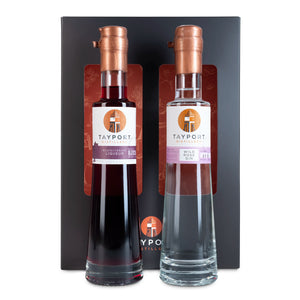 Tayport Distillery Bramble Cocktail Set featuring 20cl Wild Rose Gin and 20cl Blackcurrant Liqueur bottles for crafting classic Bramble cocktails at hom